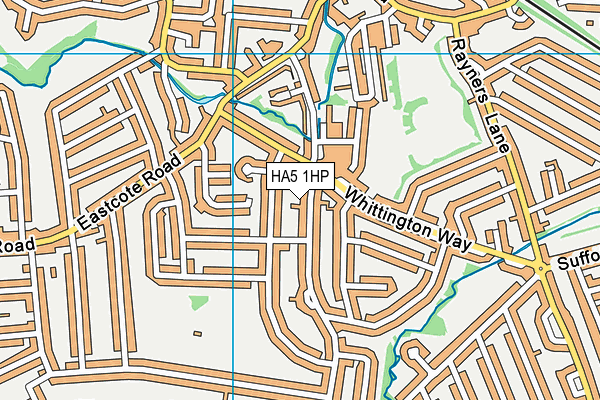 HA5 1HP map - OS VectorMap District (Ordnance Survey)