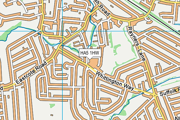 HA5 1HW map - OS VectorMap District (Ordnance Survey)