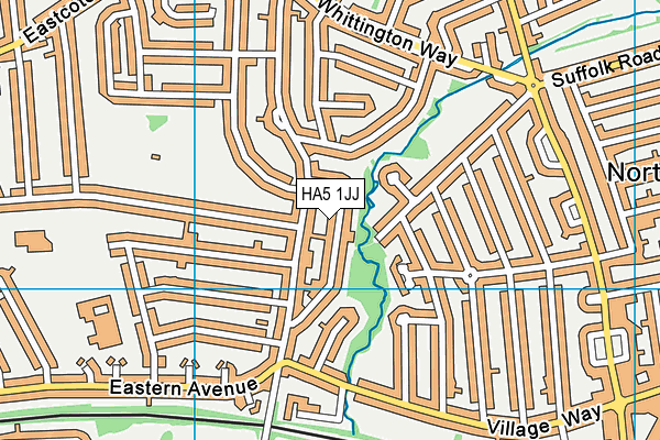 HA5 1JJ map - OS VectorMap District (Ordnance Survey)