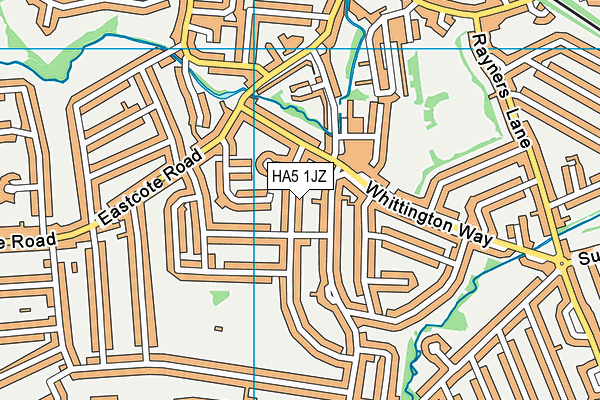 HA5 1JZ map - OS VectorMap District (Ordnance Survey)