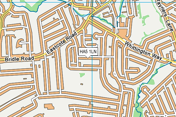 HA5 1LN map - OS VectorMap District (Ordnance Survey)