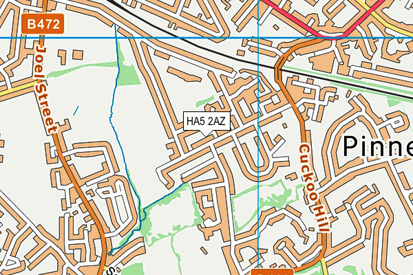 HA5 2AZ map - OS VectorMap District (Ordnance Survey)
