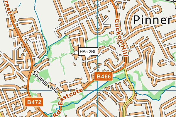 HA5 2BL map - OS VectorMap District (Ordnance Survey)