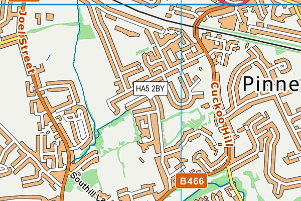 HA5 2BY map - OS VectorMap District (Ordnance Survey)