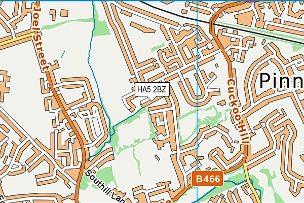 HA5 2BZ map - OS VectorMap District (Ordnance Survey)