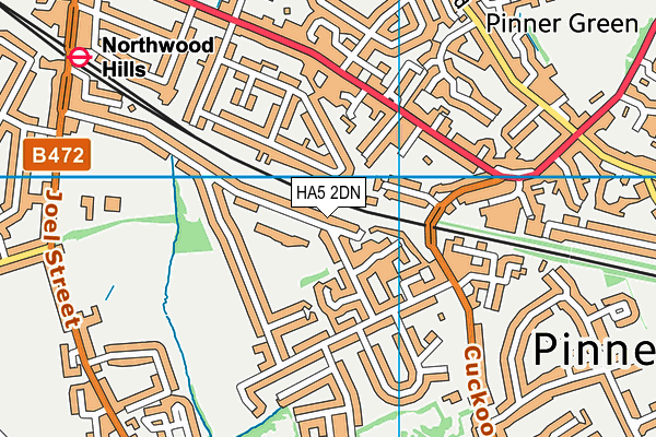 HA5 2DN map - OS VectorMap District (Ordnance Survey)