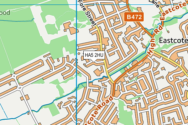 HA5 2HU map - OS VectorMap District (Ordnance Survey)