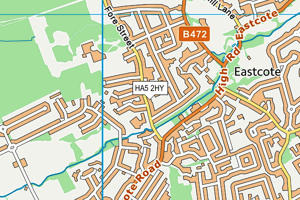HA5 2HY map - OS VectorMap District (Ordnance Survey)