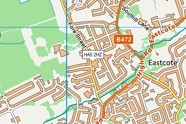 HA5 2HZ map - OS VectorMap District (Ordnance Survey)