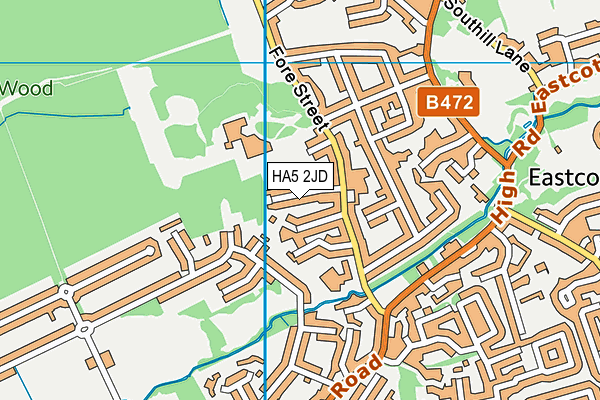 HA5 2JD map - OS VectorMap District (Ordnance Survey)