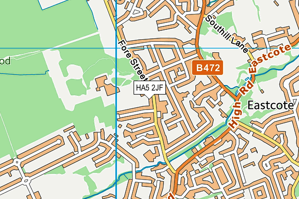 HA5 2JF map - OS VectorMap District (Ordnance Survey)