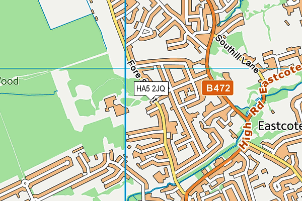 HA5 2JQ map - OS VectorMap District (Ordnance Survey)