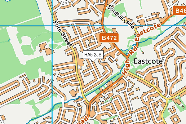 HA5 2JS map - OS VectorMap District (Ordnance Survey)