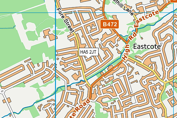 HA5 2JT map - OS VectorMap District (Ordnance Survey)
