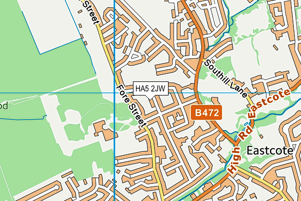 HA5 2JW map - OS VectorMap District (Ordnance Survey)