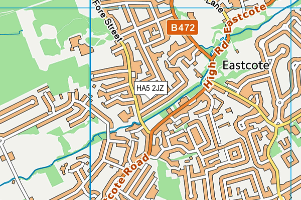 HA5 2JZ map - OS VectorMap District (Ordnance Survey)