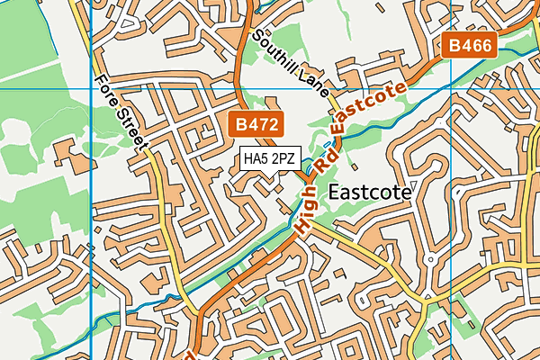 HA5 2PZ map - OS VectorMap District (Ordnance Survey)