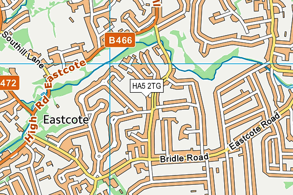 HA5 2TG map - OS VectorMap District (Ordnance Survey)