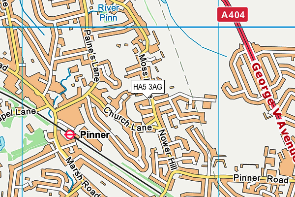 HA5 3AG map - OS VectorMap District (Ordnance Survey)