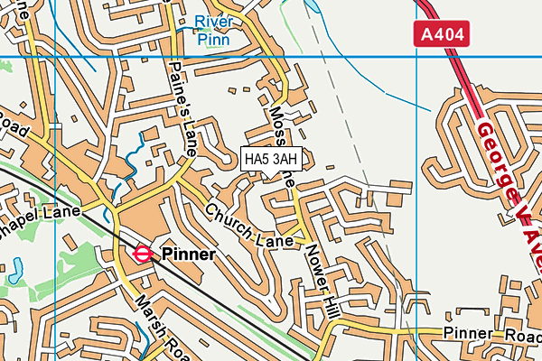 HA5 3AH map - OS VectorMap District (Ordnance Survey)