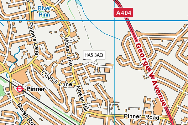 HA5 3AQ map - OS VectorMap District (Ordnance Survey)