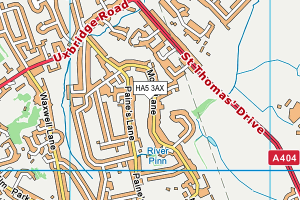 HA5 3AX map - OS VectorMap District (Ordnance Survey)