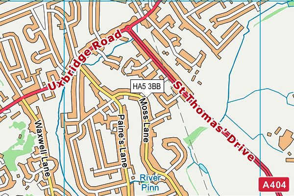 HA5 3BB map - OS VectorMap District (Ordnance Survey)