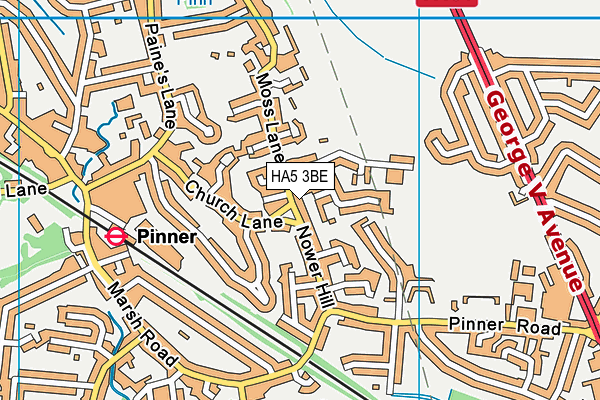 HA5 3BE map - OS VectorMap District (Ordnance Survey)