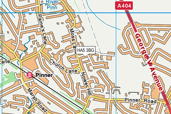 HA5 3BG map - OS VectorMap District (Ordnance Survey)