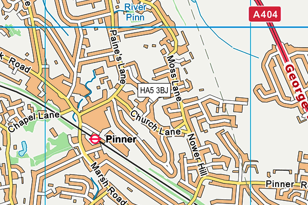 HA5 3BJ map - OS VectorMap District (Ordnance Survey)