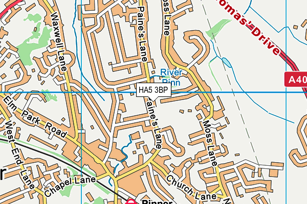 HA5 3BP map - OS VectorMap District (Ordnance Survey)