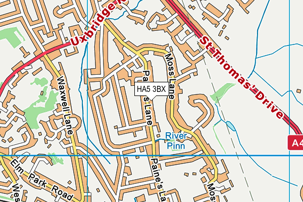 HA5 3BX map - OS VectorMap District (Ordnance Survey)