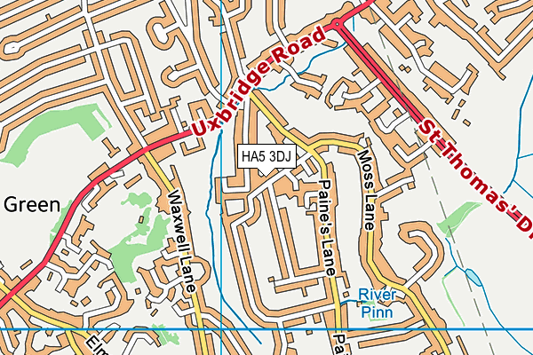 HA5 3DJ map - OS VectorMap District (Ordnance Survey)