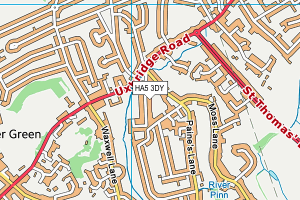 HA5 3DY map - OS VectorMap District (Ordnance Survey)
