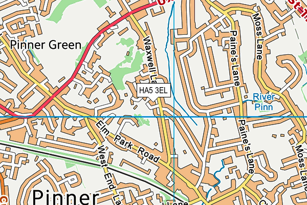 HA5 3EL map - OS VectorMap District (Ordnance Survey)
