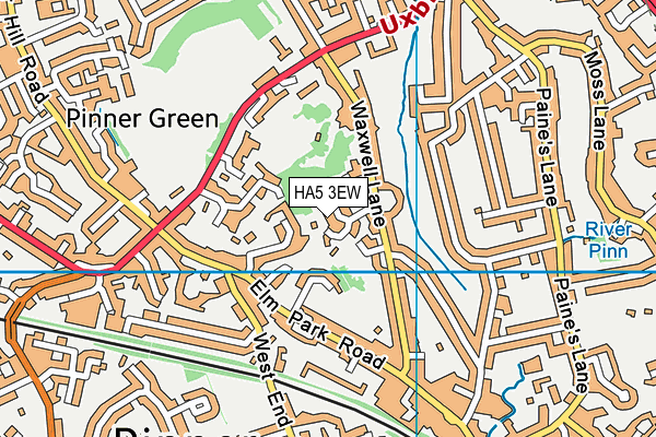 HA5 3EW map - OS VectorMap District (Ordnance Survey)