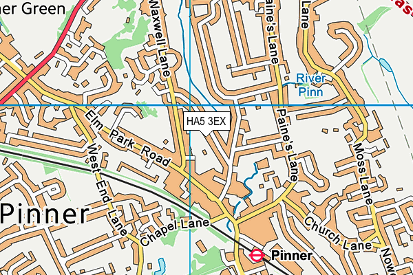 HA5 3EX map - OS VectorMap District (Ordnance Survey)