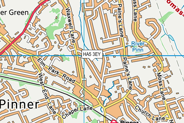 HA5 3EY map - OS VectorMap District (Ordnance Survey)