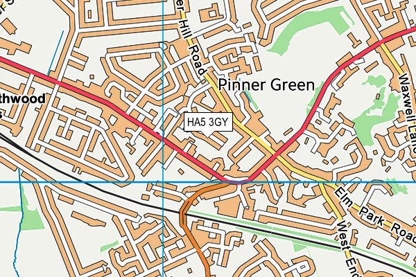 HA5 3GY map - OS VectorMap District (Ordnance Survey)