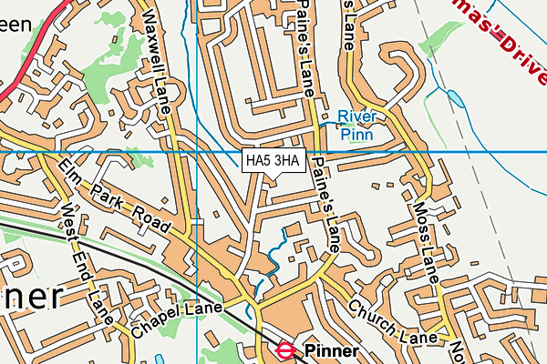 HA5 3HA map - OS VectorMap District (Ordnance Survey)