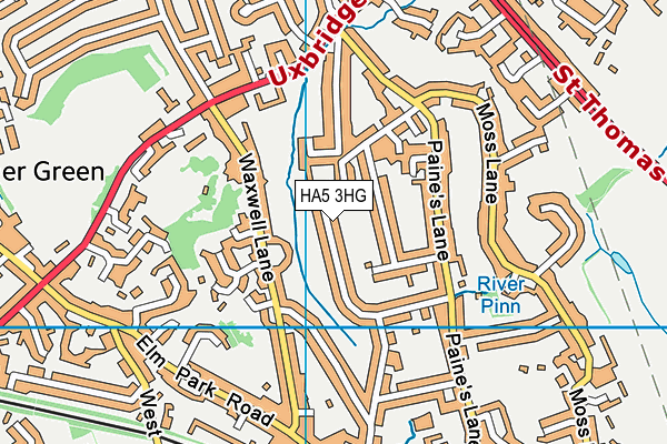 HA5 3HG map - OS VectorMap District (Ordnance Survey)