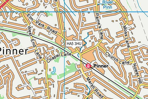 HA5 3HU map - OS VectorMap District (Ordnance Survey)