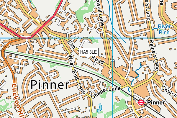HA5 3LE map - OS VectorMap District (Ordnance Survey)