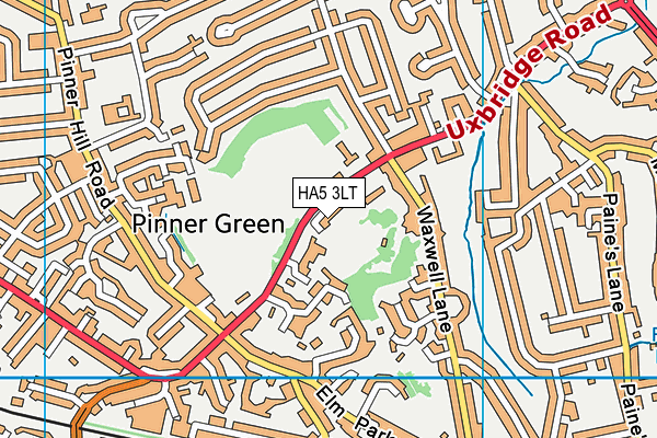 HA5 3LT map - OS VectorMap District (Ordnance Survey)