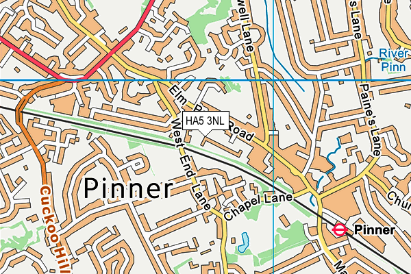 HA5 3NL map - OS VectorMap District (Ordnance Survey)