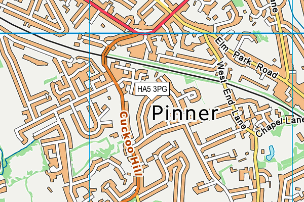 HA5 3PG map - OS VectorMap District (Ordnance Survey)