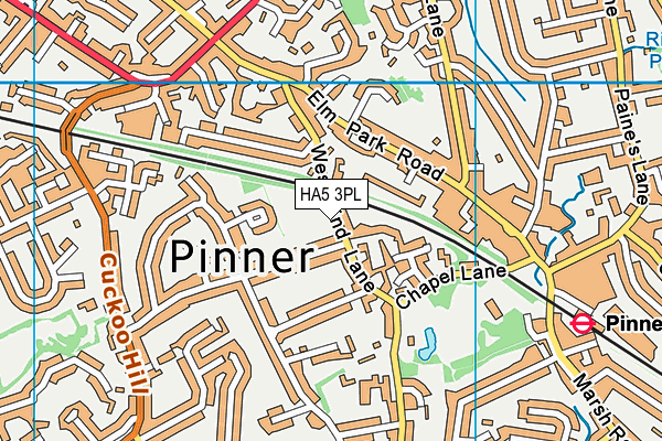 HA5 3PL map - OS VectorMap District (Ordnance Survey)