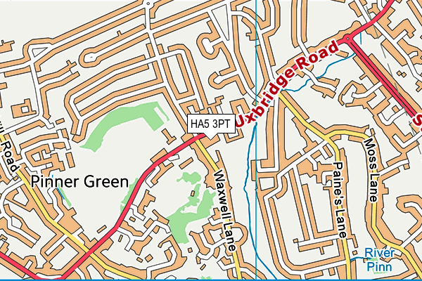 HA5 3PT map - OS VectorMap District (Ordnance Survey)