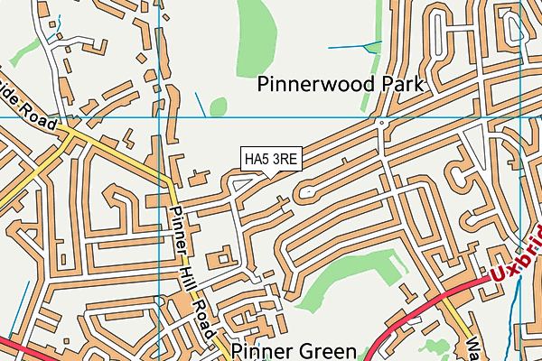 HA5 3RE map - OS VectorMap District (Ordnance Survey)