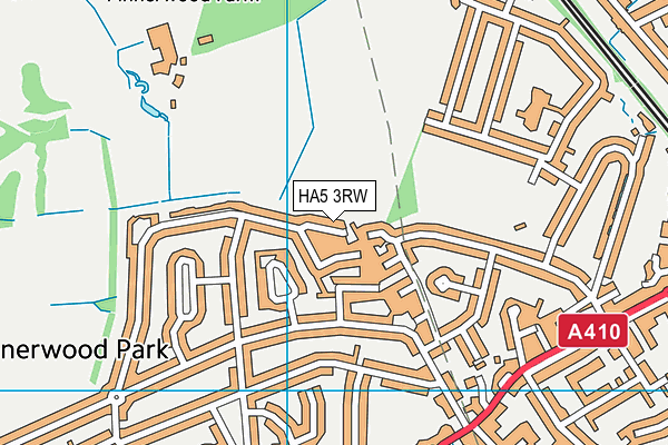HA5 3RW map - OS VectorMap District (Ordnance Survey)